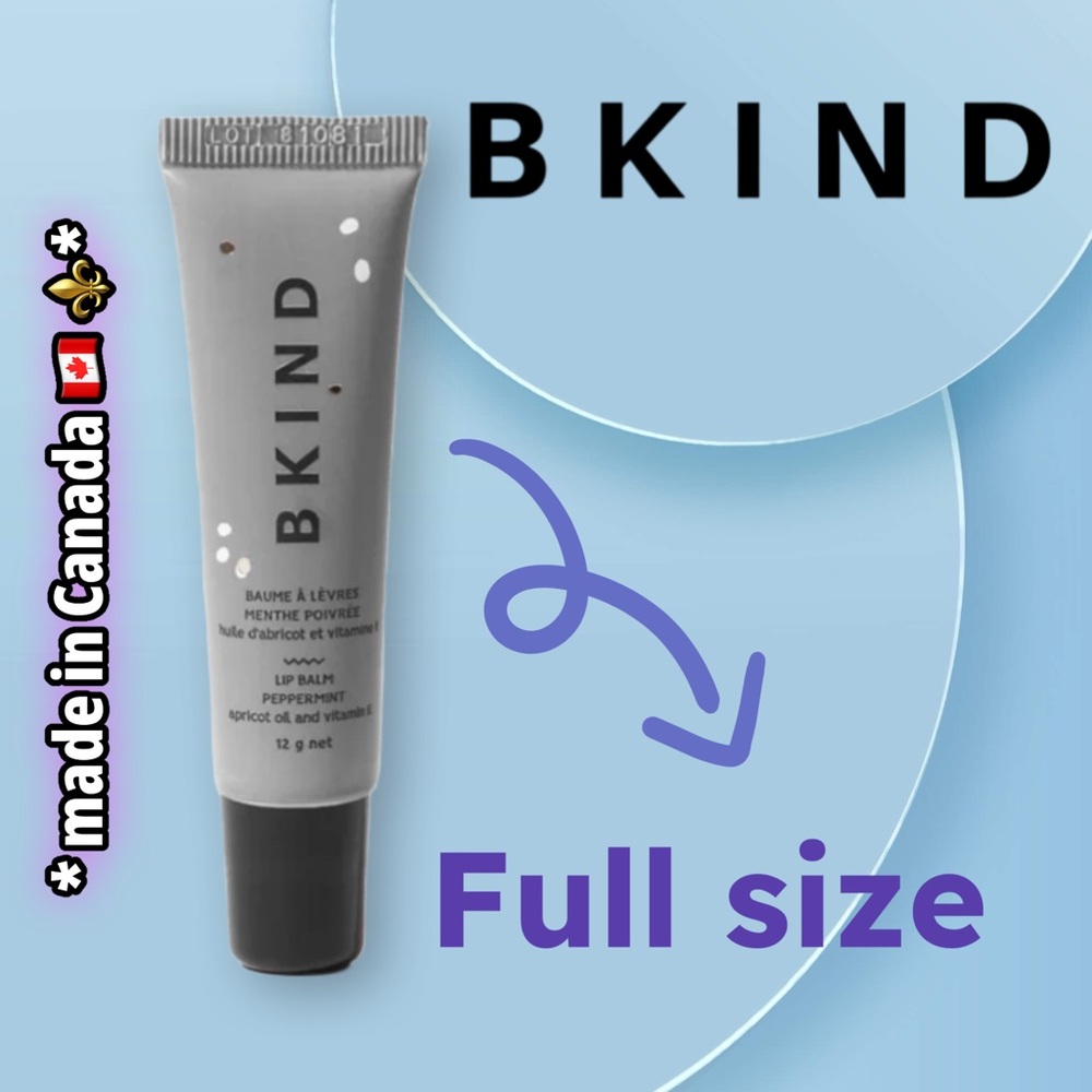 🇨🇦 🆕*NEW* BKIND | FULL Sz | Lip Balm - Translucent Peppermint - Made in can